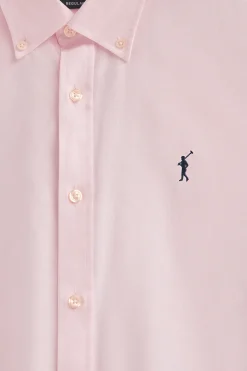 Camisa rosa de corte regular con logo Rigby Go