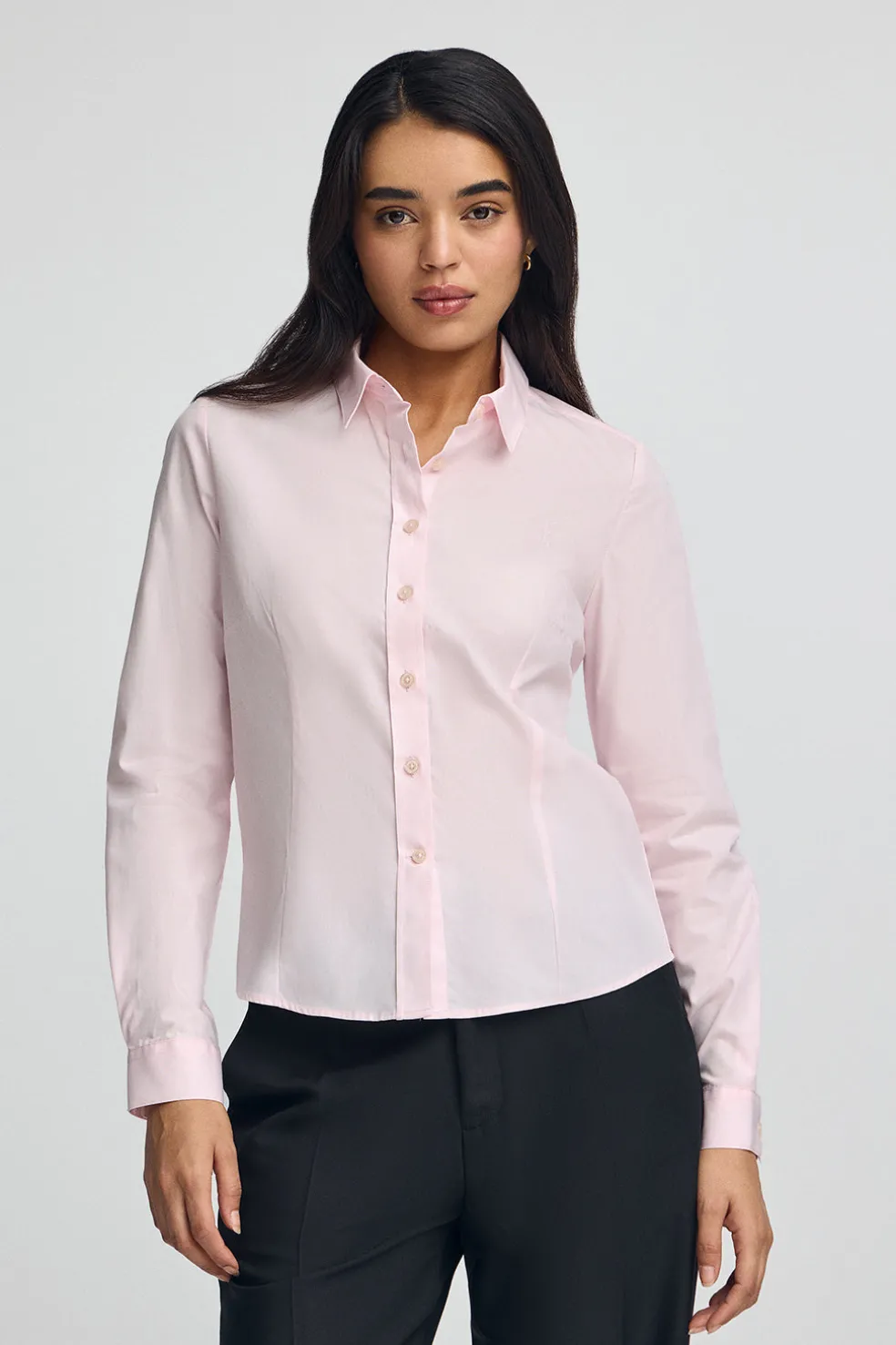 Camisa rosa de corte slim con logo Rigby Go