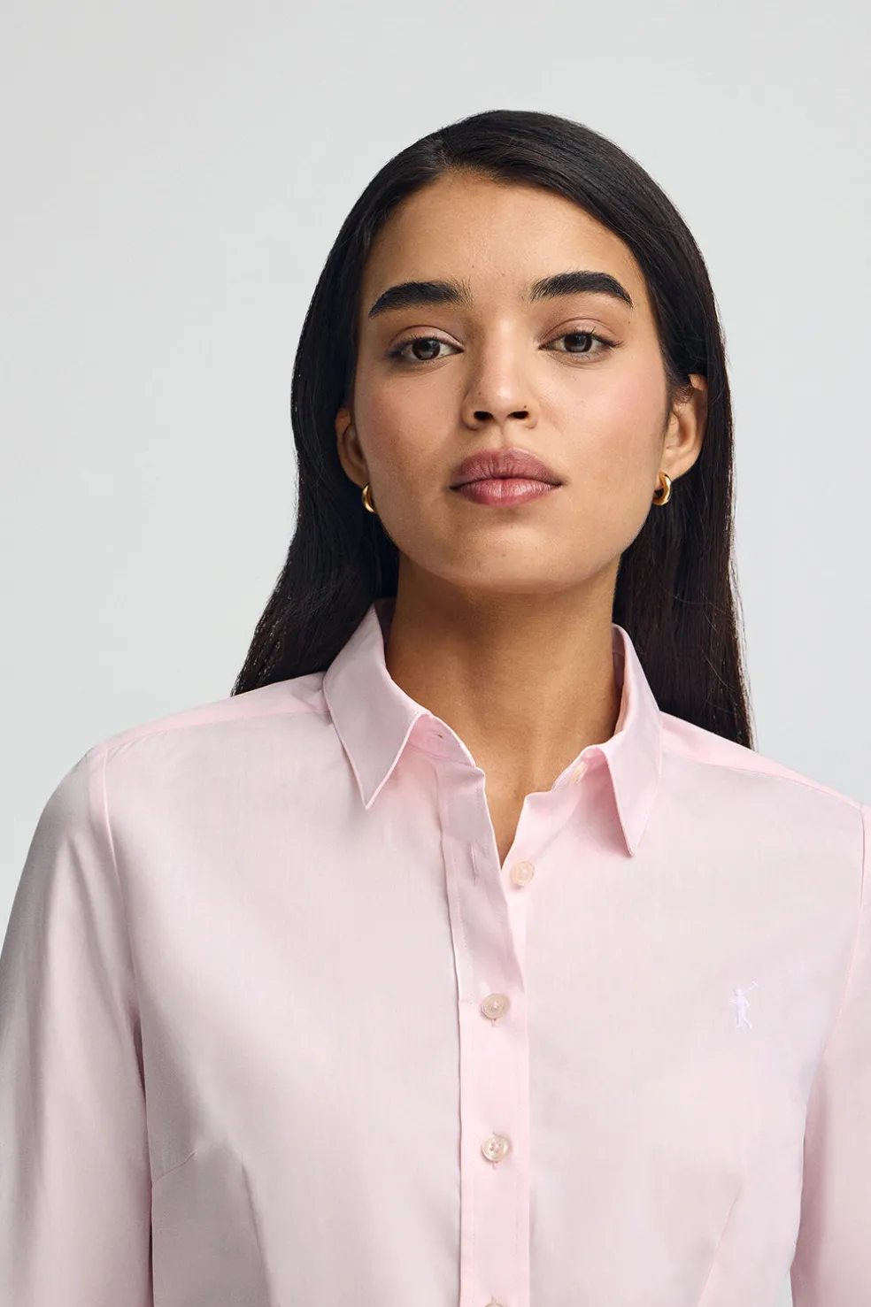 Camisa rosa de corte slim con logo Rigby Go