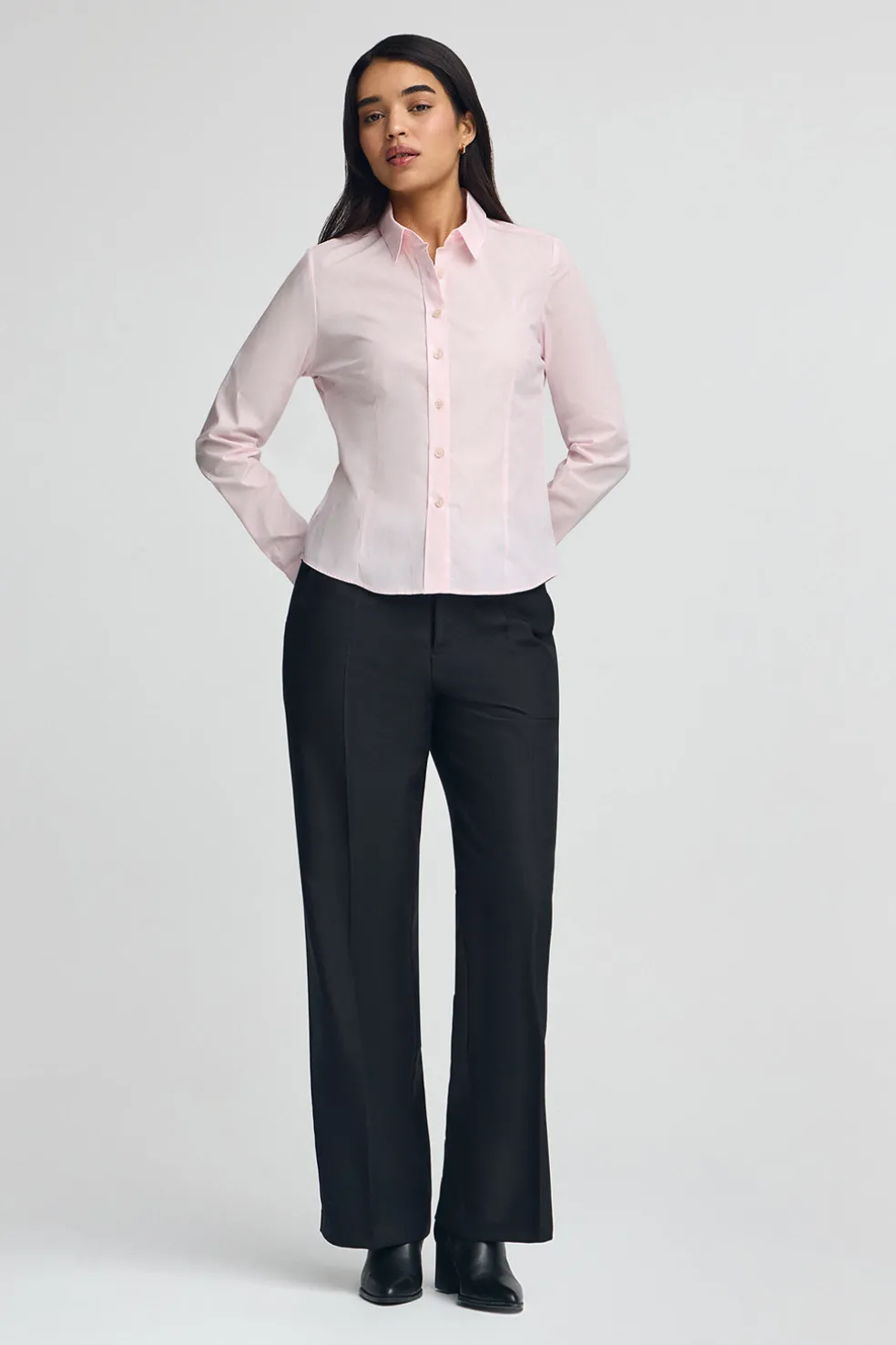 Camisa rosa de corte slim con logo Rigby Go