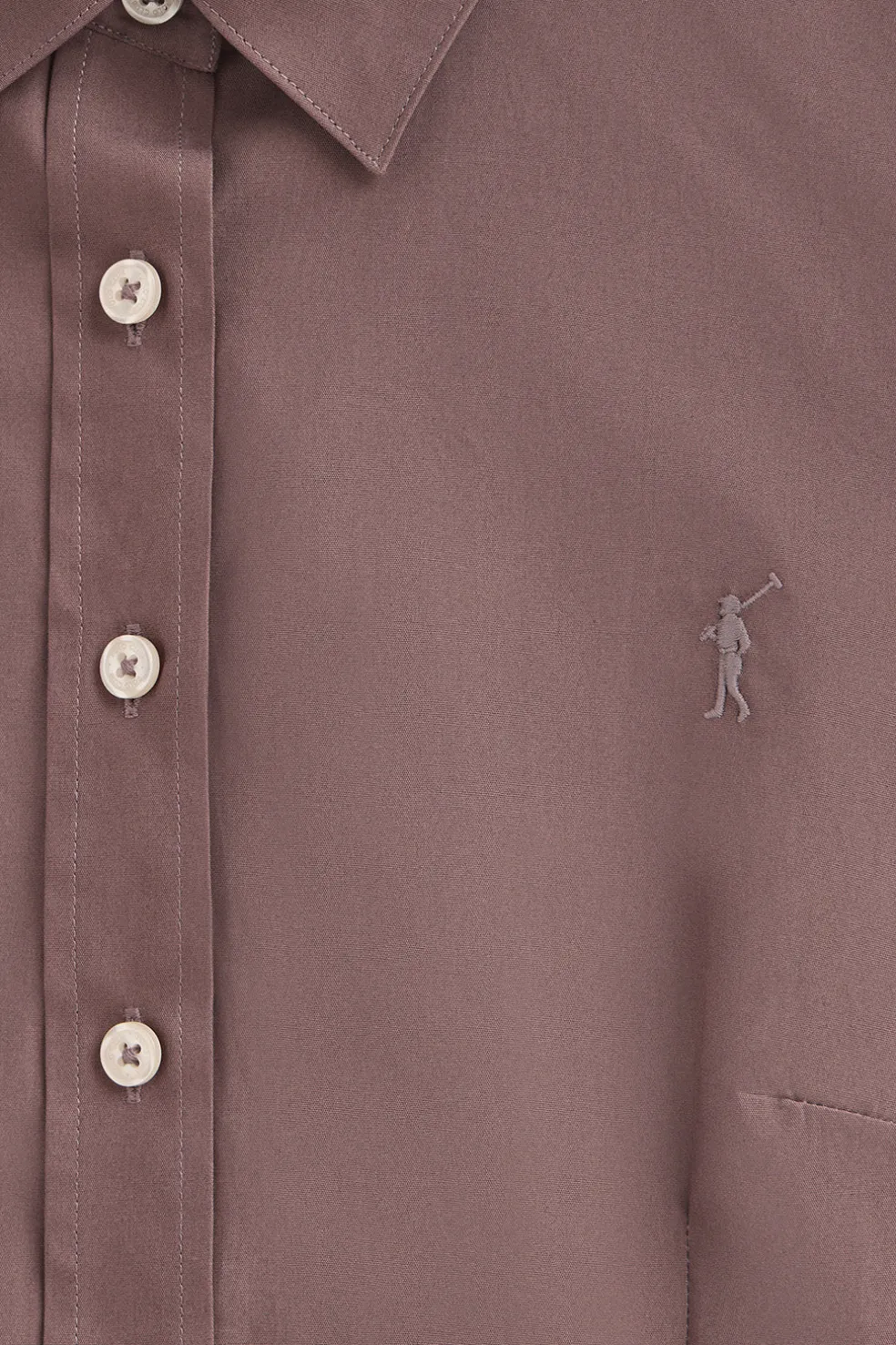 Camisa rosa taupe de corte slim con logo Rigby Go