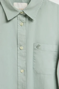 Camisa Simona verde claro con monograma bordado PC