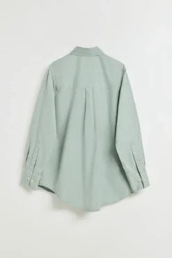 Camisa Simona verde claro con monograma bordado PC