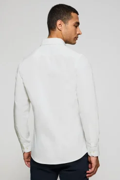 Camisa slim de popelín blanca con logo bordado Rigby Go