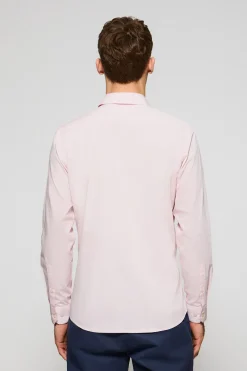 Camisa slim de popelín rosa con logo bordado Rigby Go