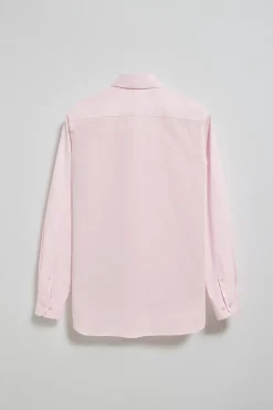 Camisa slim de popelín rosa con logo bordado Rigby Go