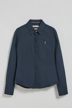 Camisa slim oxford azul marino con logo bordado Rigby Go