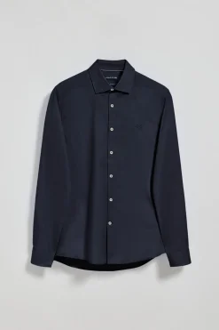 Camisa super slim fit popelín azul marino con logo bordado Polo Club