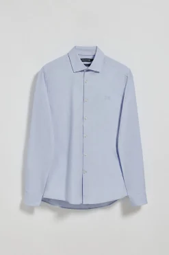 Camisa super slim fit popelín azul cielo con logo bordado Polo Club