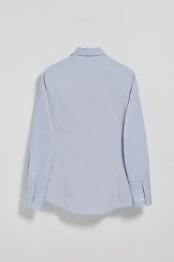 Camisa super slim fit popelín azul cielo con logo bordado Polo Club