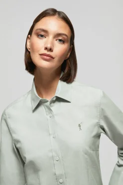 Camisa verde jade oxford Slim fit con logo Rigby Go
