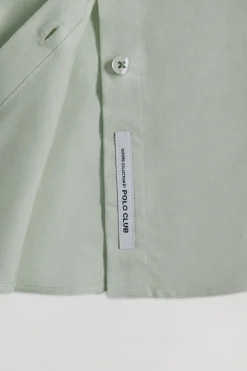 Camisa verde jade oxford Slim fit con logo Rigby Go