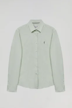 Camisa verde jade oxford Slim fit con logo Rigby Go