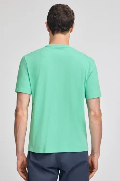 Camiseta aguamarina básica de cuello redondo y bordado Rigby Best