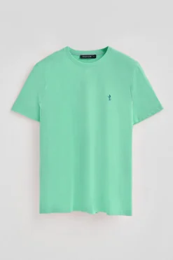Camiseta aguamarina básica de cuello redondo y bordado Rigby Best