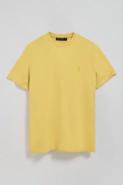 Camiseta amarilla básica de cuello redondo y bordado Rigby Best