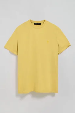 Camiseta amarilla básica de cuello redondo y bordado Rigby Best