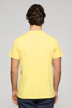 Camiseta amarilla con cuello redondo y bordado Rigby Go