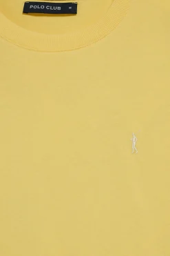 Camiseta amarilla con cuello redondo y bordado Rigby Go