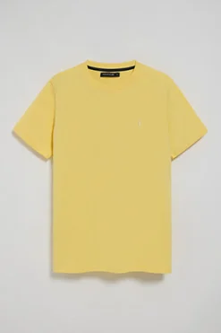 Camiseta amarilla con cuello redondo y bordado Rigby Go