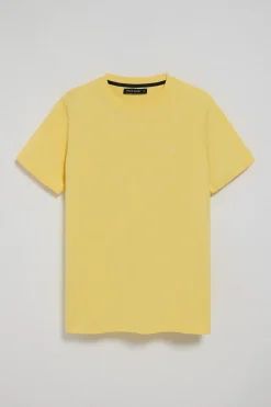 Camiseta amarilla con cuello redondo y bordado Rigby Go