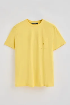 Camiseta amarilla de manga corta con bolsillo y bordado Rigby Best