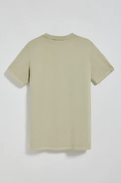 Camiseta Apolo garment dyed color piedra con logo Polo Club aterciopelado