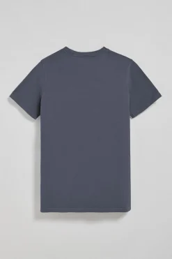 Camiseta Apolo garment dyed azul marino con logo Polo Club aterciopelado