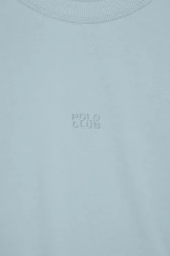 Camiseta azul claro Danae con logo bordado