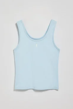 Camiseta azul claro de tirantes con bordado Rigby Go