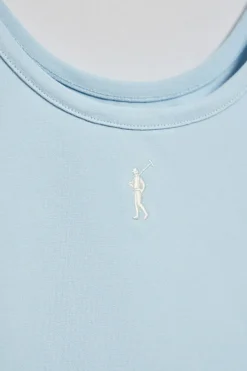 Camiseta azul claro de tirantes con bordado Rigby Go