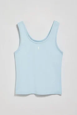 Camiseta azul claro de tirantes con bordado Rigby Go