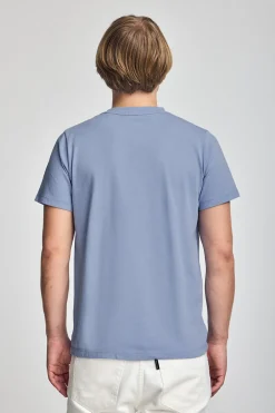 Camiseta azul con cuello redondo y bordado Rigby Go