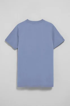 Camiseta azul con cuello redondo y bordado Rigby Go
