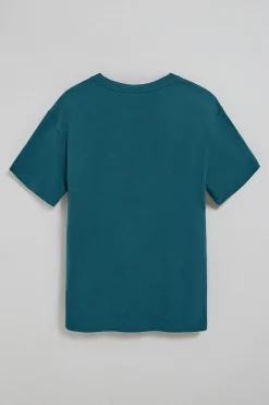 Camiseta azul de manga corta y cuello redondo con logotipo Polo Club