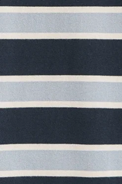 Camiseta azul de rayas con logo engomado Polo Club