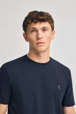 Camiseta azul marino básica de cuello redondo y bordado Rigby Best