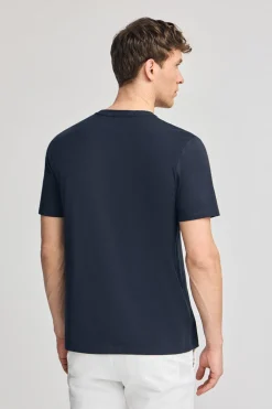 Camiseta azul marino básica de cuello redondo y bordado Rigby Best