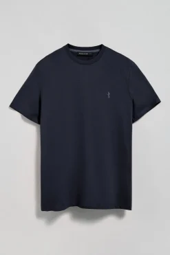 Camiseta azul marino básica de cuello redondo y bordado Rigby Best