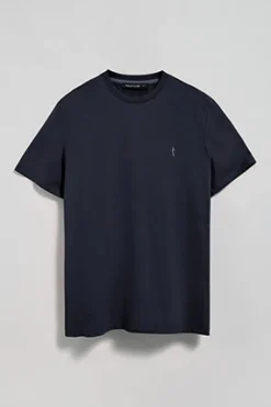 Camiseta azul marino básica de cuello redondo y bordado Rigby Best