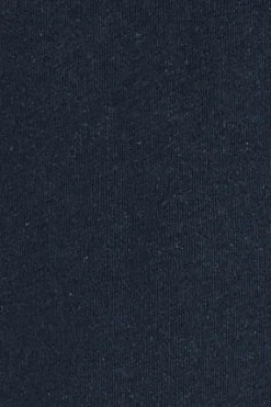 Camiseta azul marino de lino y algodón con monograma bordado