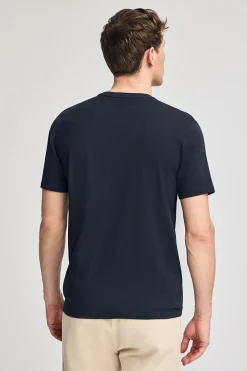 Camiseta azul marino de manga corta con bolsillo y bordado Rigby Best