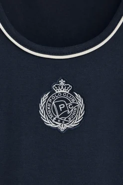 Camiseta azul marino de tirantes con escudo náutico