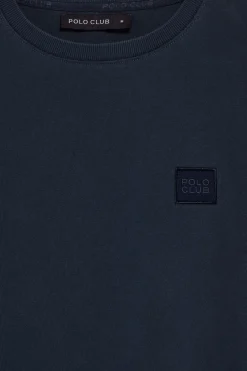 Camiseta azul marino garment dye con detalle Polo Club