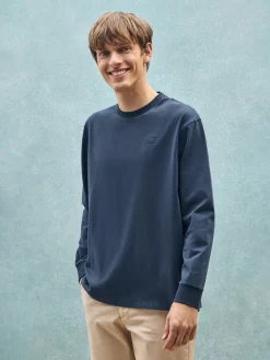 Camiseta azul marino holgada con detalle Polo Club