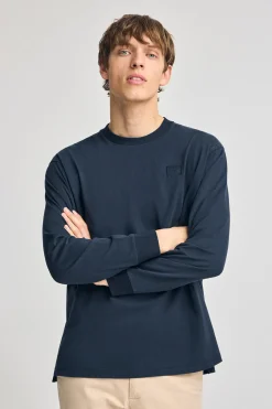 Camiseta azul marino holgada con detalle Polo Club
