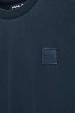 Camiseta azul marino holgada con detalle Polo Club