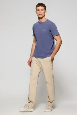 Camiseta azul océano garment dye con logo engomado Polo Club