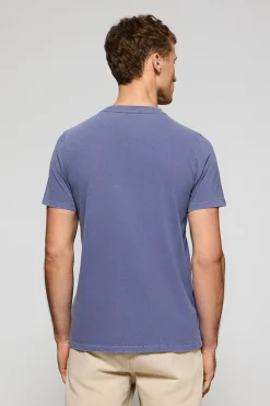 Camiseta azul océano garment dye con logo engomado Polo Club