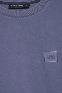 Camiseta azul océano garment dye con logo engomado Polo Club